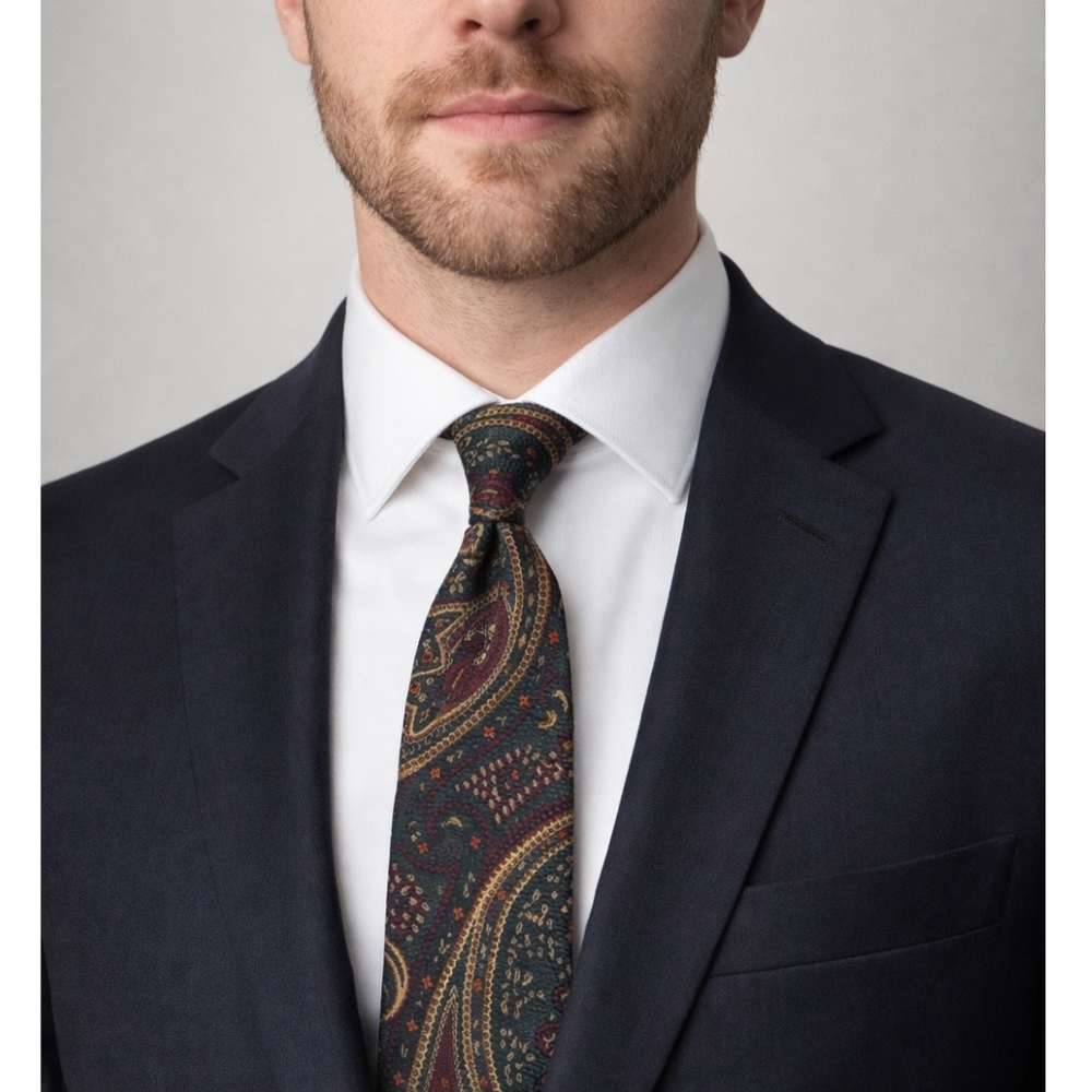 Colorful Silk Tie with Paisley Design